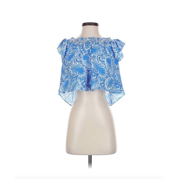 Show Me Your Mumu Off The Shoulder Tamale Crop Top Size S Flowy Vacation Casual - Picture 1 of 13